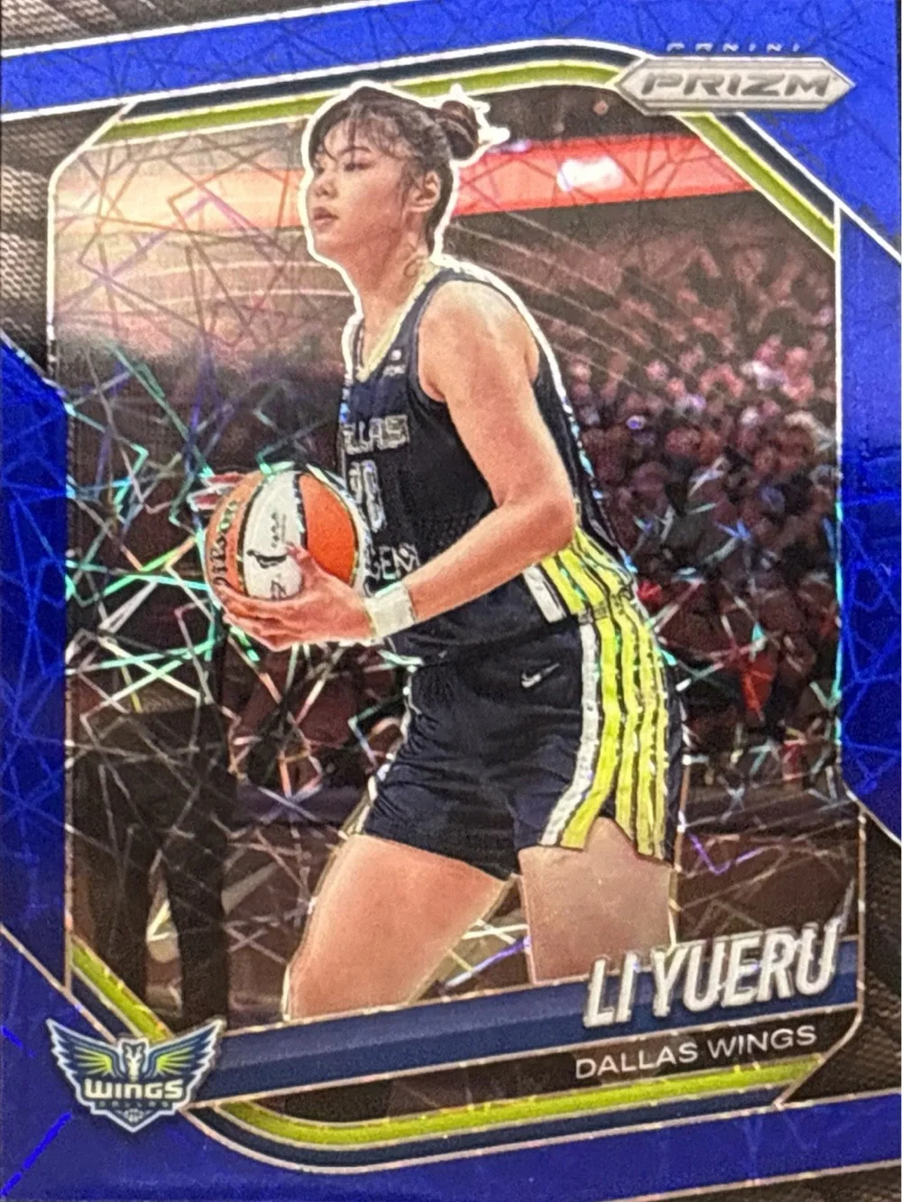 Panini Blue Refractor Dallas Wings Li Yueru Basketball Trading Card